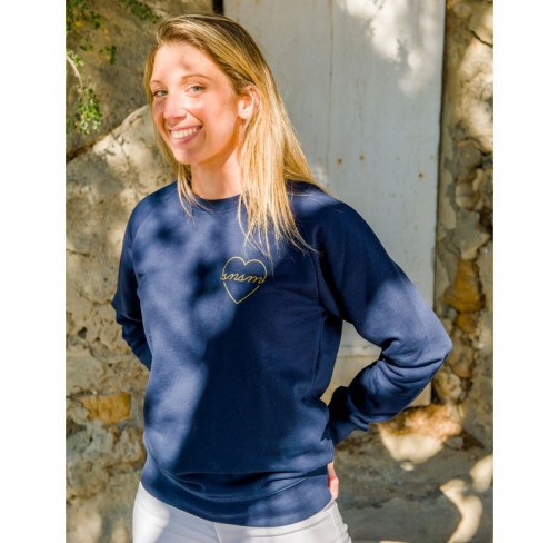 Sweat femme cœur pailleté