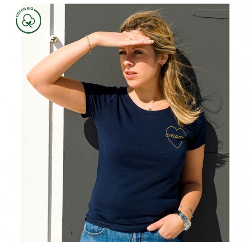 T-shirt femme cœur pailleté
