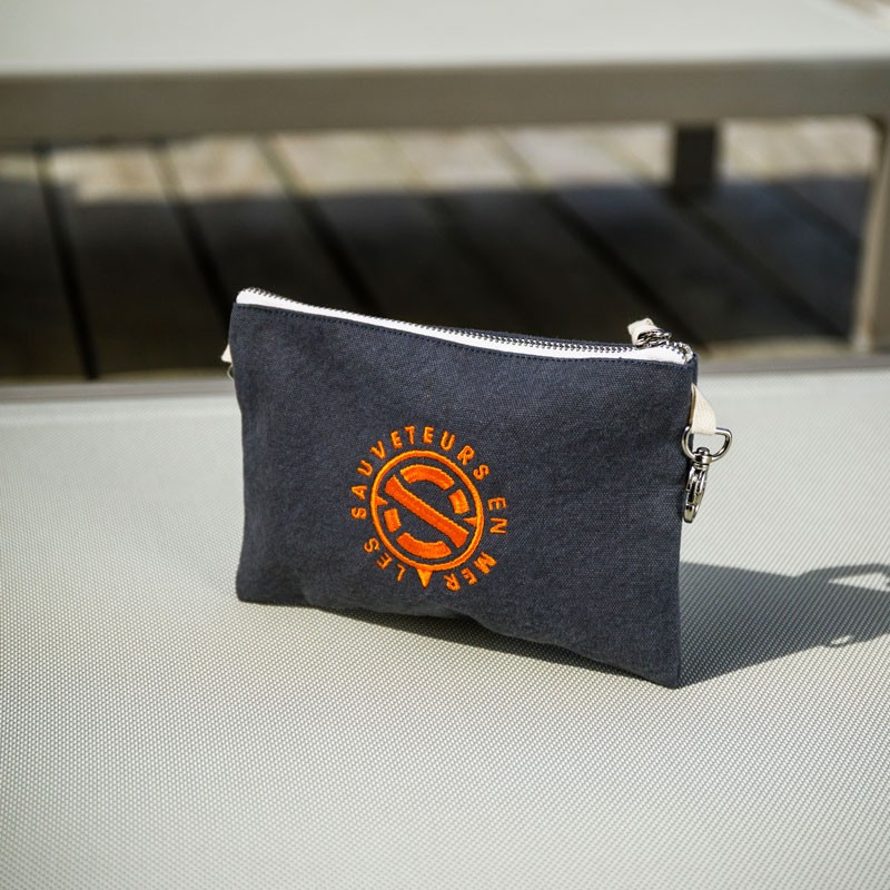 Pochette polochon gris