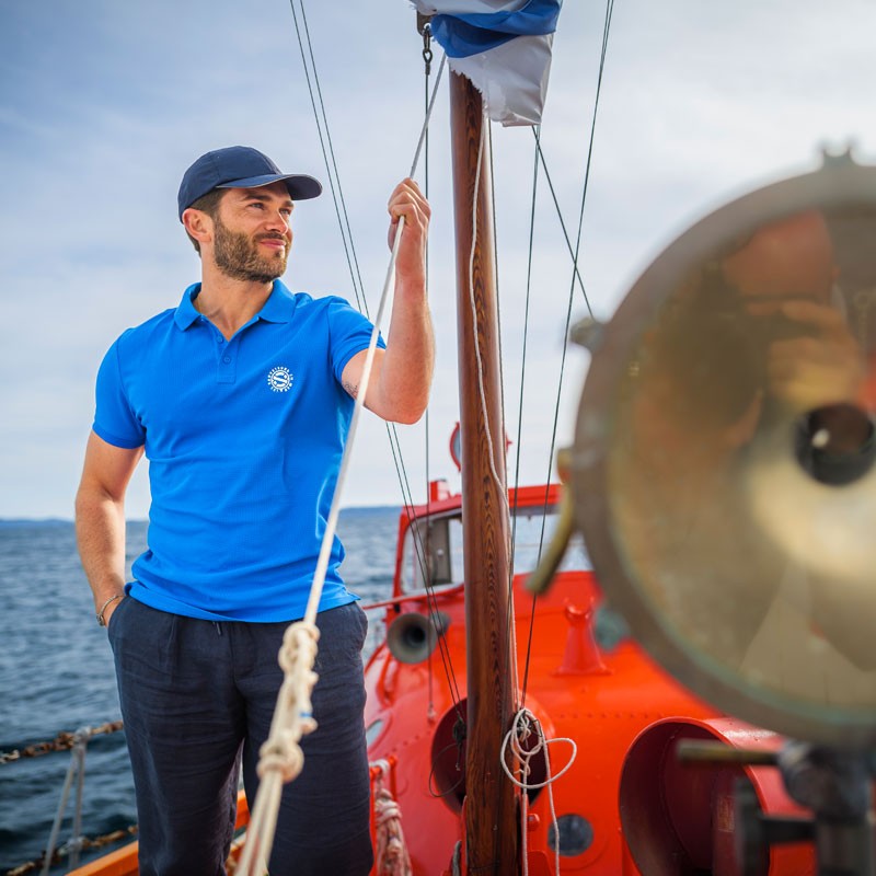Polo bleu manches courtes North Sails