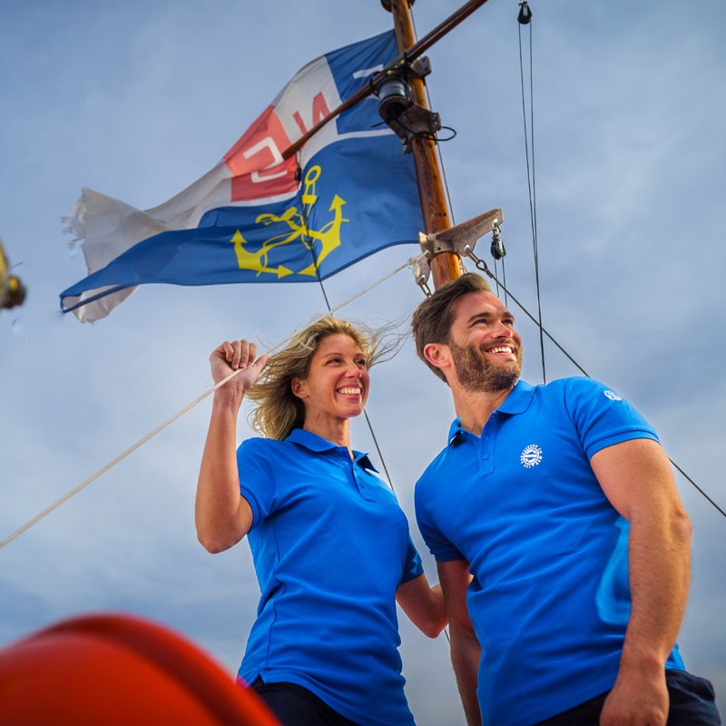Polo bleu manches courtes North Sails