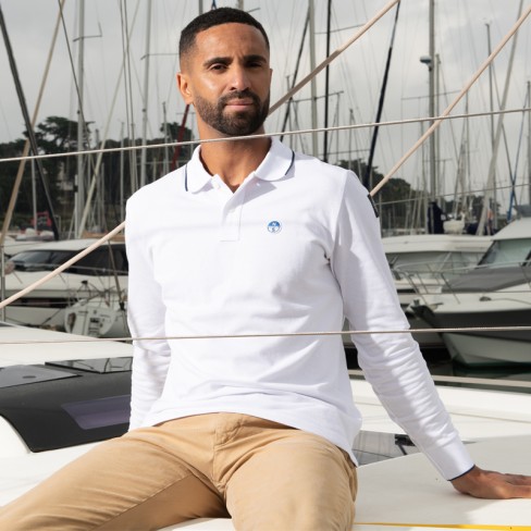 Polo blanc manches longues North Sails