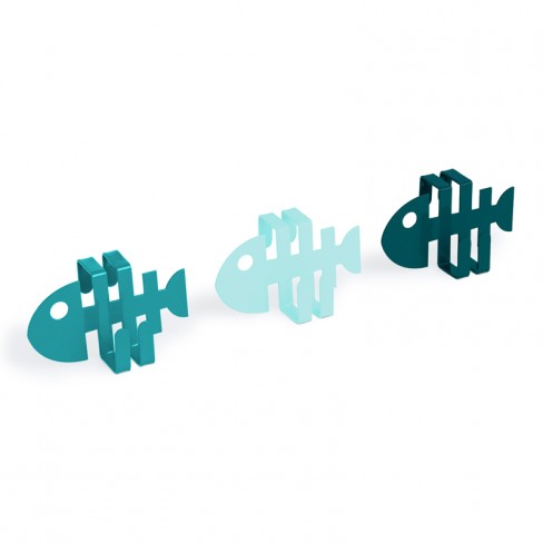 Lot de 3 porte-torchons tiroir poisson