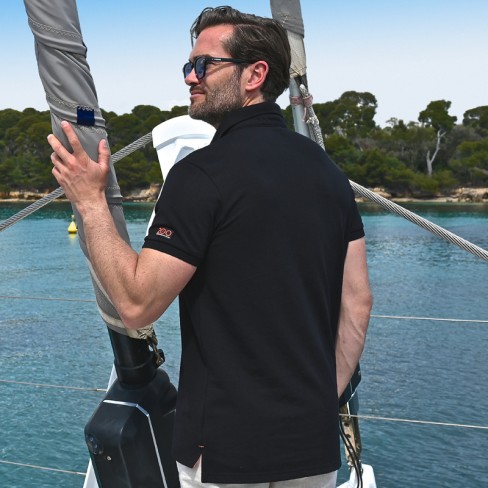 Polo noir "200 ans du sauvetage en mer"