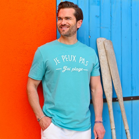 T-shirt homme "Je peux pas j'ai plage"