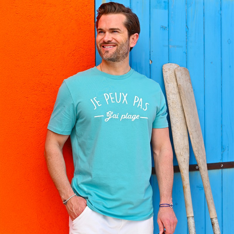 T-shirt homme "Je peux pas j'ai plage" T-shirt homme "Je peux pas j'ai plage"