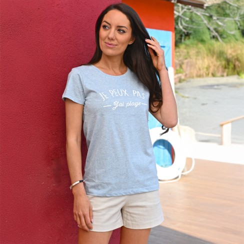 T-shirt femme "Je peux pas j'ai plage"
