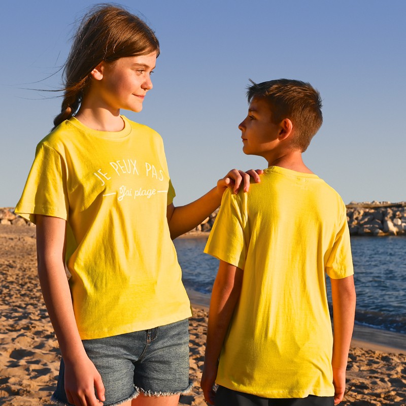 T-shirt enfant "Je peux pas j'ai plage" T-shirt enfant "Je peux pas j'ai plage"