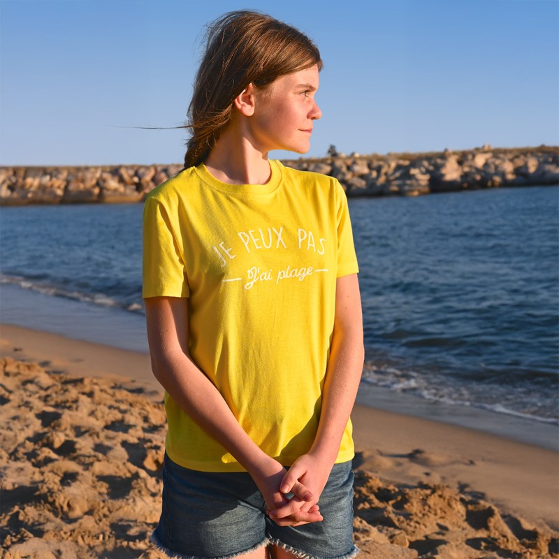 T-shirt enfant "Je peux pas j'ai plage" T-shirt enfant "Je peux pas j'ai plage"