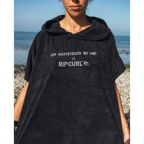 Poncho noir à capuche Rip Curl x Les Sauveteurs en Mer